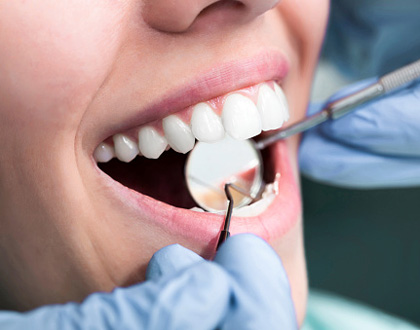 Patient with dentist